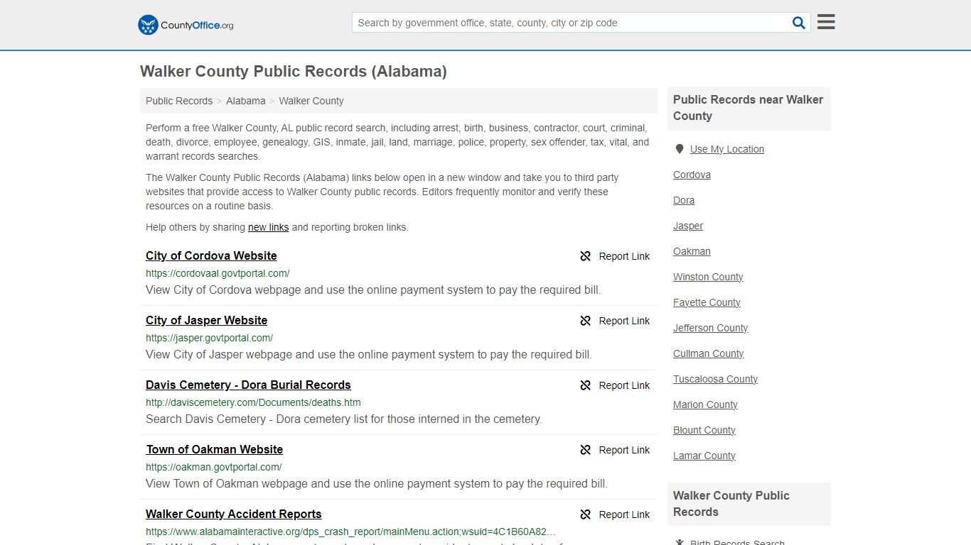 Public Records - Walker County, AL (Business, Criminal, GIS, Property ...