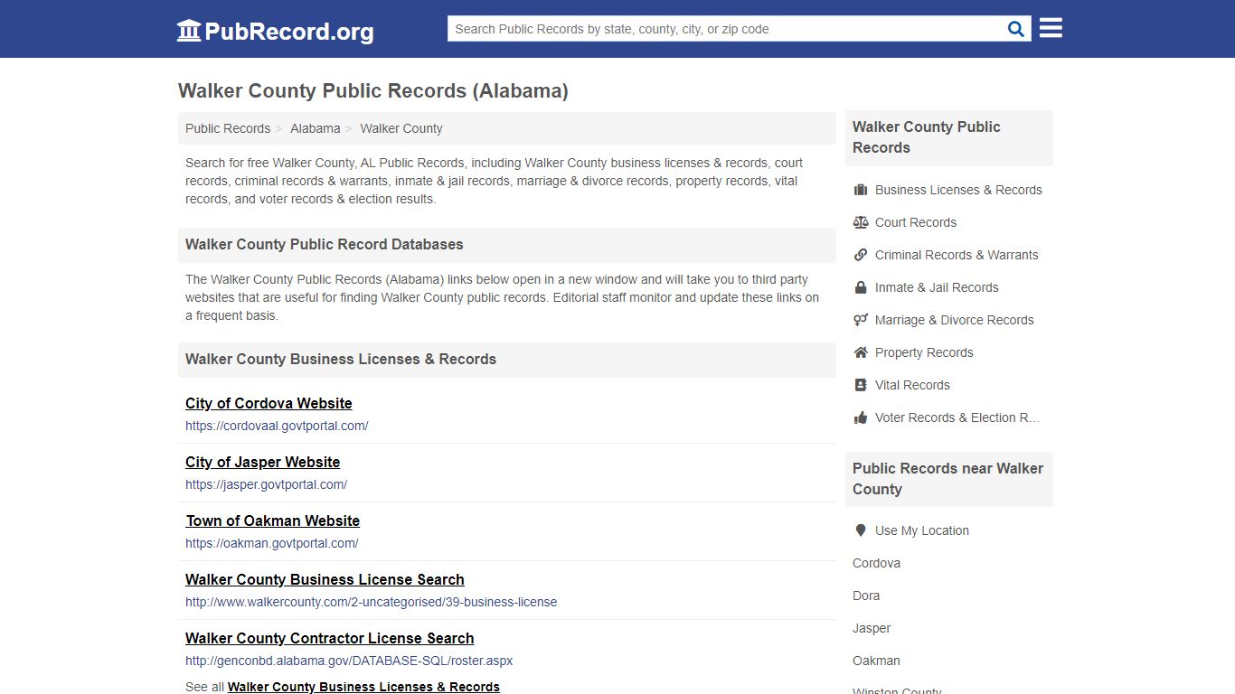 Free Walker County Public Records (Alabama Public Records) - PubRecord.org