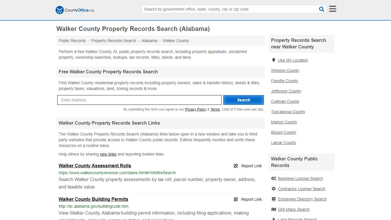 Walker County Property Records Search (Alabama) - County Office